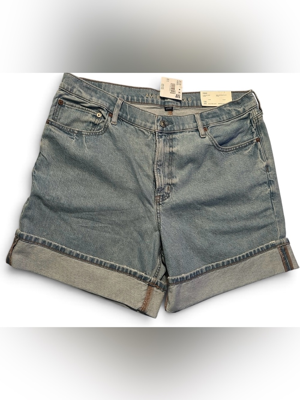 American Eagle Outfitters Light Blue Rolled Hem Denim Shorts NWT’s
